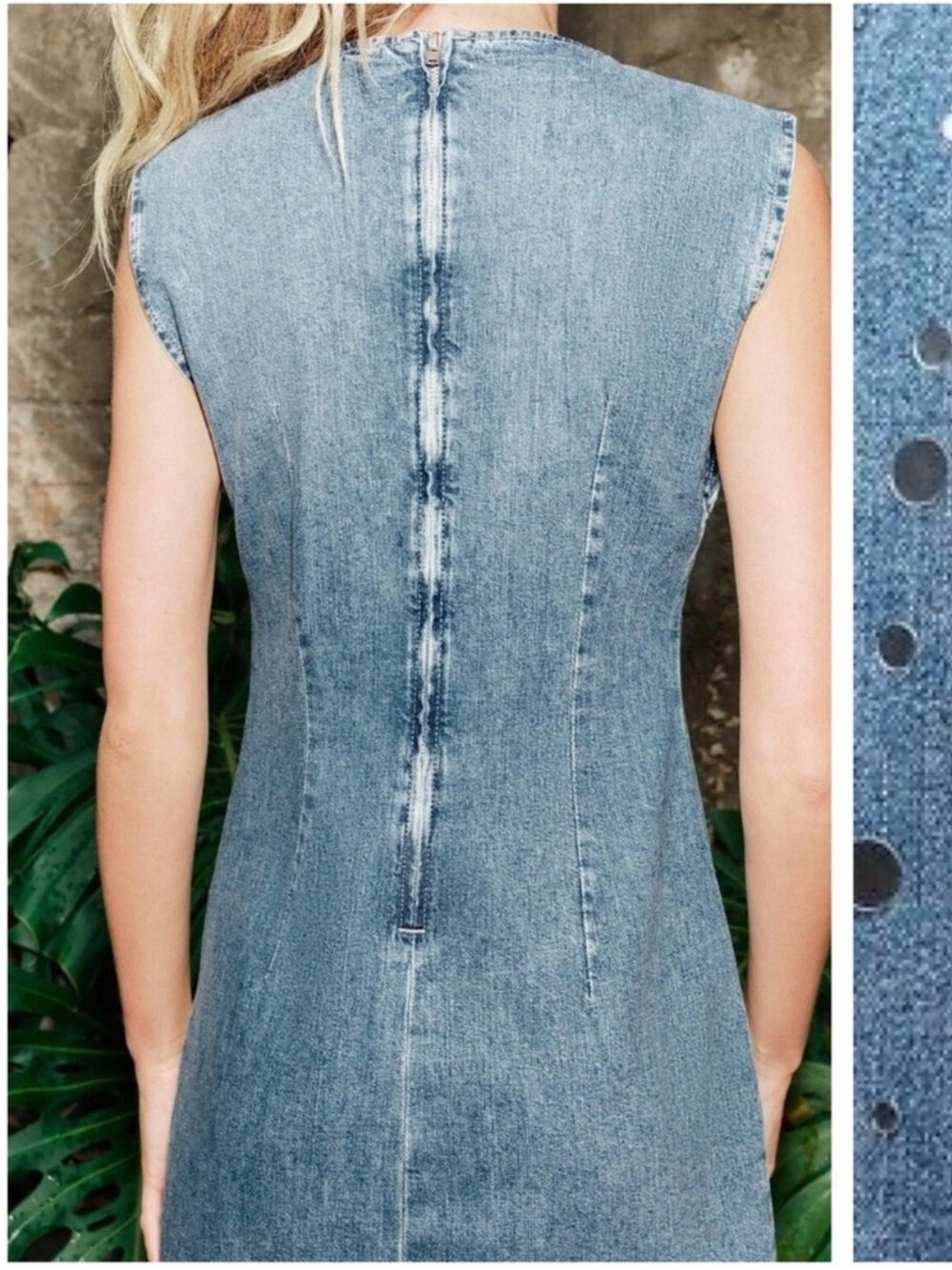 NWT Zara TRF Light Blue Denim
Sleeveless Short Dress with Mirrors Size Med - Picture 2 of 10